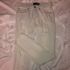 Bleach washed jeans